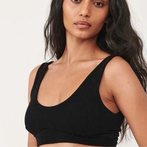 Free People Black V Neck Bralette SZ XL
